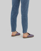Detail Purple Pointed Toe Mules - Handcrafted Calf Leather Turkey | Bespoky