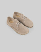 Men's Beige Nubuck Oxford Shoes - Handcrafted Calf Leather Wide Toe Box | Bespoky