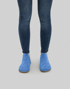 Detail Blue Suede Chelsea Boots - Handcrafted Calf Leather Turkey | Bespoky