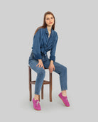Pair Pink Oxford Shoes - Barefoot Wide Toe Calf Leather | Bespoky