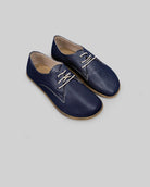 Men's Navy Blue Oxford Shoes - Handcrafted Calf Leather Wide Toe Box | Bespoky