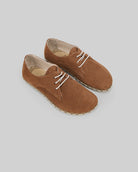 Men's Tan Nubuck Oxford Shoes - Handcrafted Calf Leather Wide Toe Box | Bespoky
