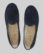 Side view Navy Suede Yemeni Shoes - Calf Leather Zero Drop | Bespoky