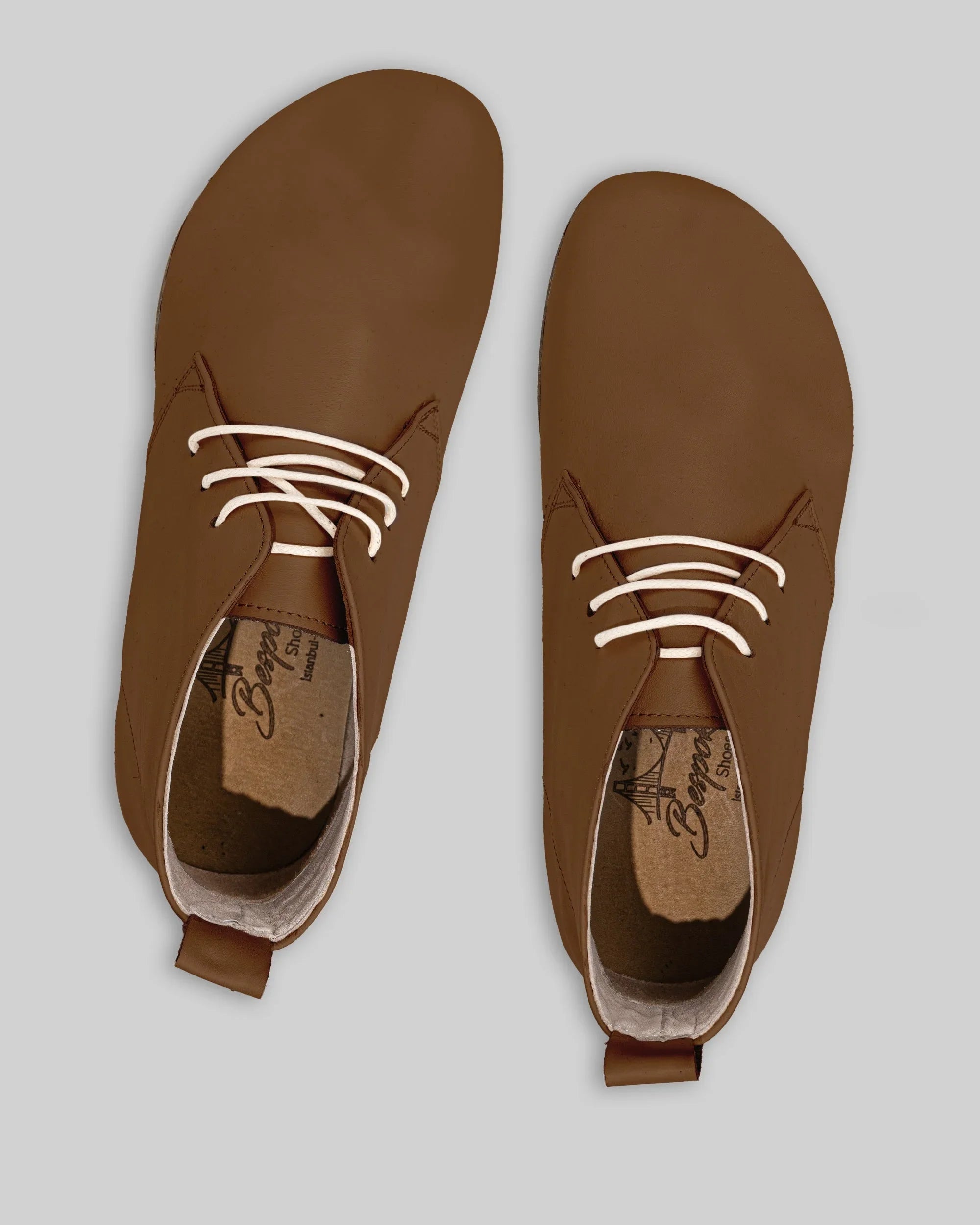 Top view Tan Ankle Boots - Handcrafted Calf Leather | Bespoky