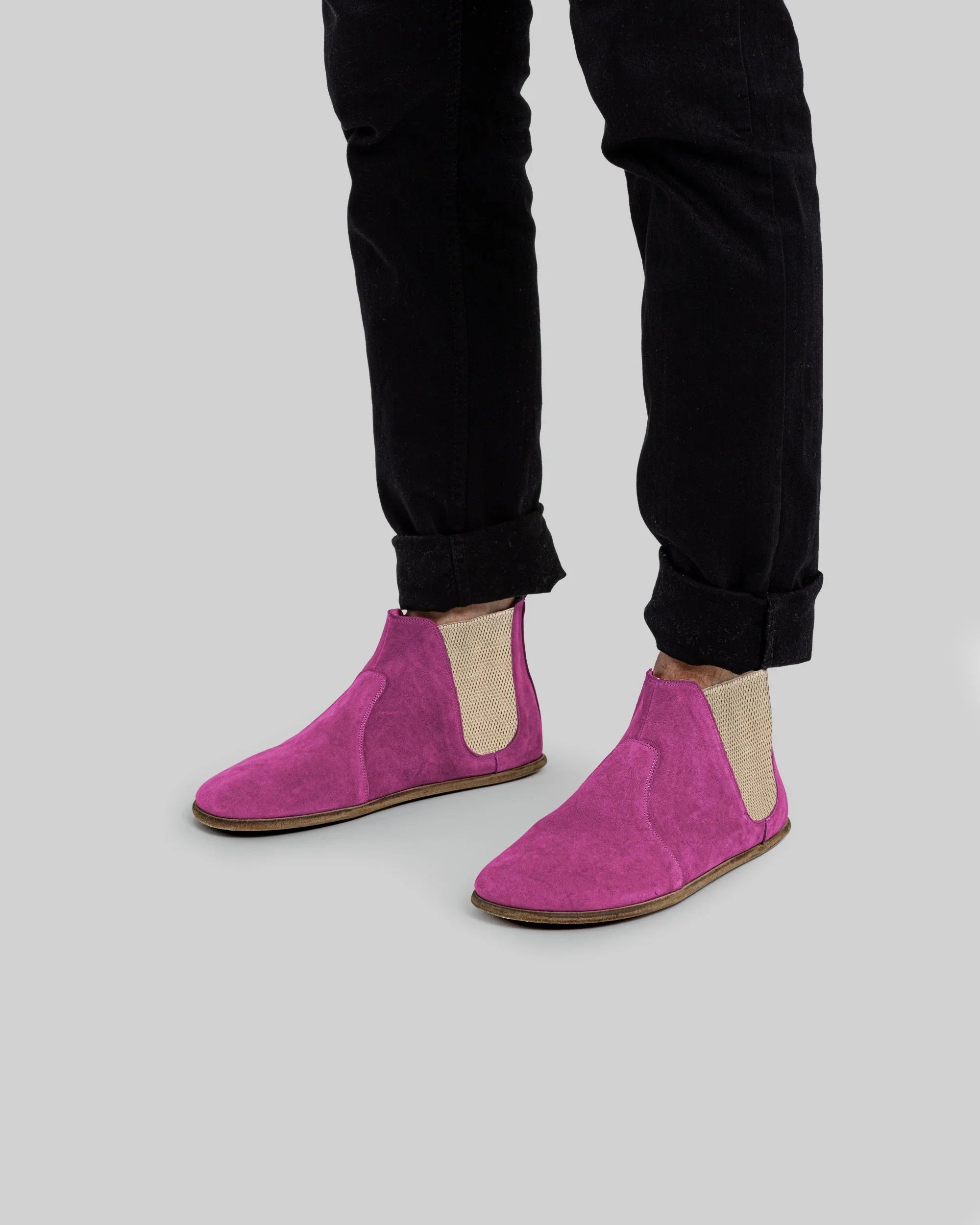 Detail Pink Chelsea Boots - Handcrafted Calf Leather Turkey | Bespoky