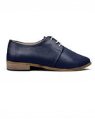 Side view Navy Blue Pointed Toe Oxford - Calf Leather Zero Drop | Bespoky