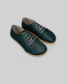 Men's Dark Green Barefoot Sneaker - Handcrafted Calf Leather Wide Toe Box | Bespoky