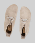 Side view Beige Nubuck Ankle Boots - Calf Leather Zero Drop | Bespoky