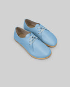 Women's Baby Blue Oxford Shoes - Handcrafted Calf Leather Wide Toe Box | Bespoky