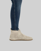 Back view Cream Suede Chelsea Boots - Calf Leather Handcrafted | Bespoky