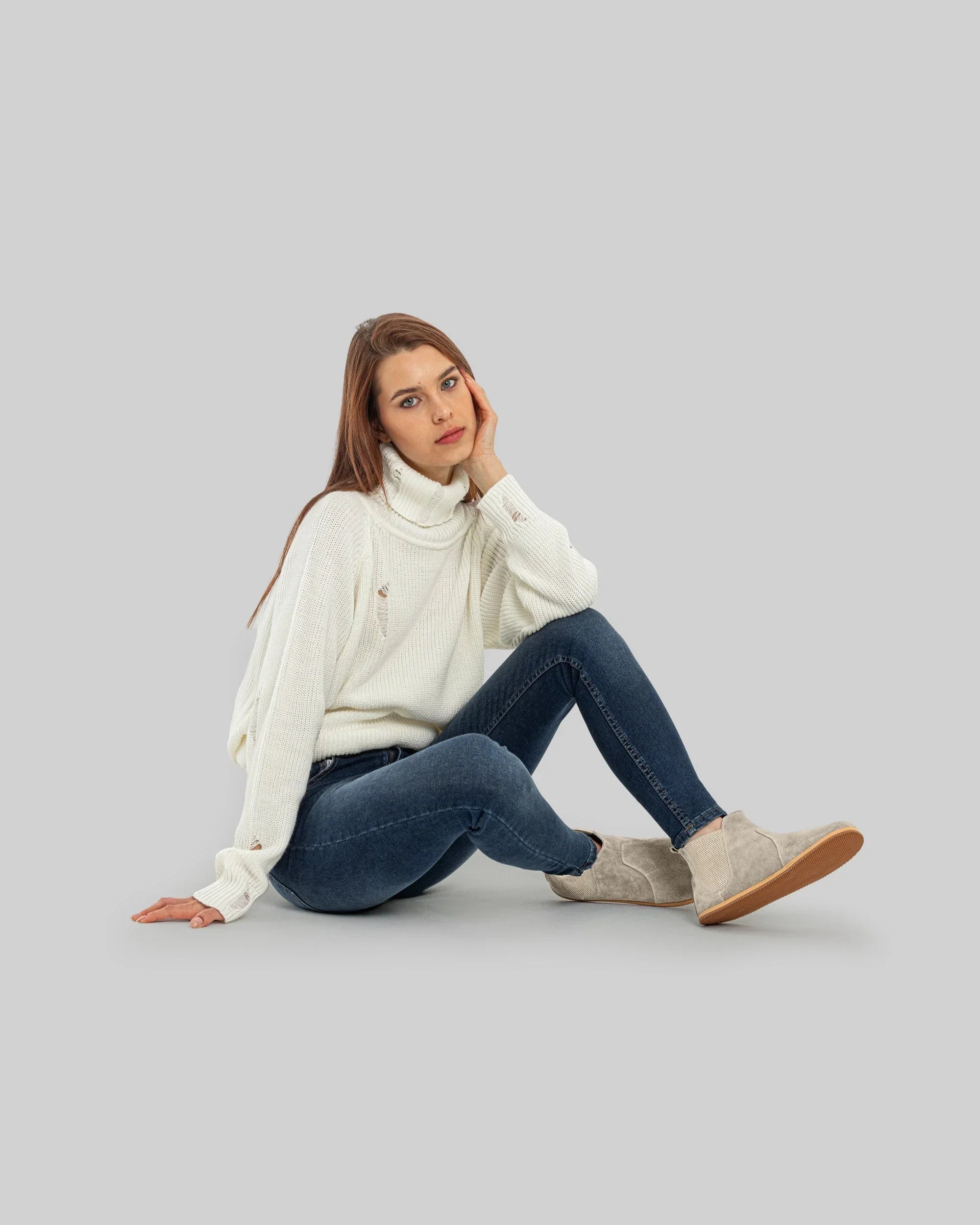 Pair Cream Chelsea Boots - Barefoot Wide Toe Calf Leather | Bespoky