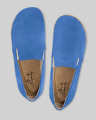 Side view Blue Suede Barefoot Shoes - Calf Leather Zero Drop | Bespoky