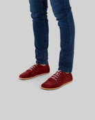 Top view Burgundy Barefoot Sneaker - Handcrafted Calf Leather | Bespoky