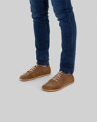 Top view Tan Suede Barefoot Sneaker - Handcrafted Calf Leather | Bespoky