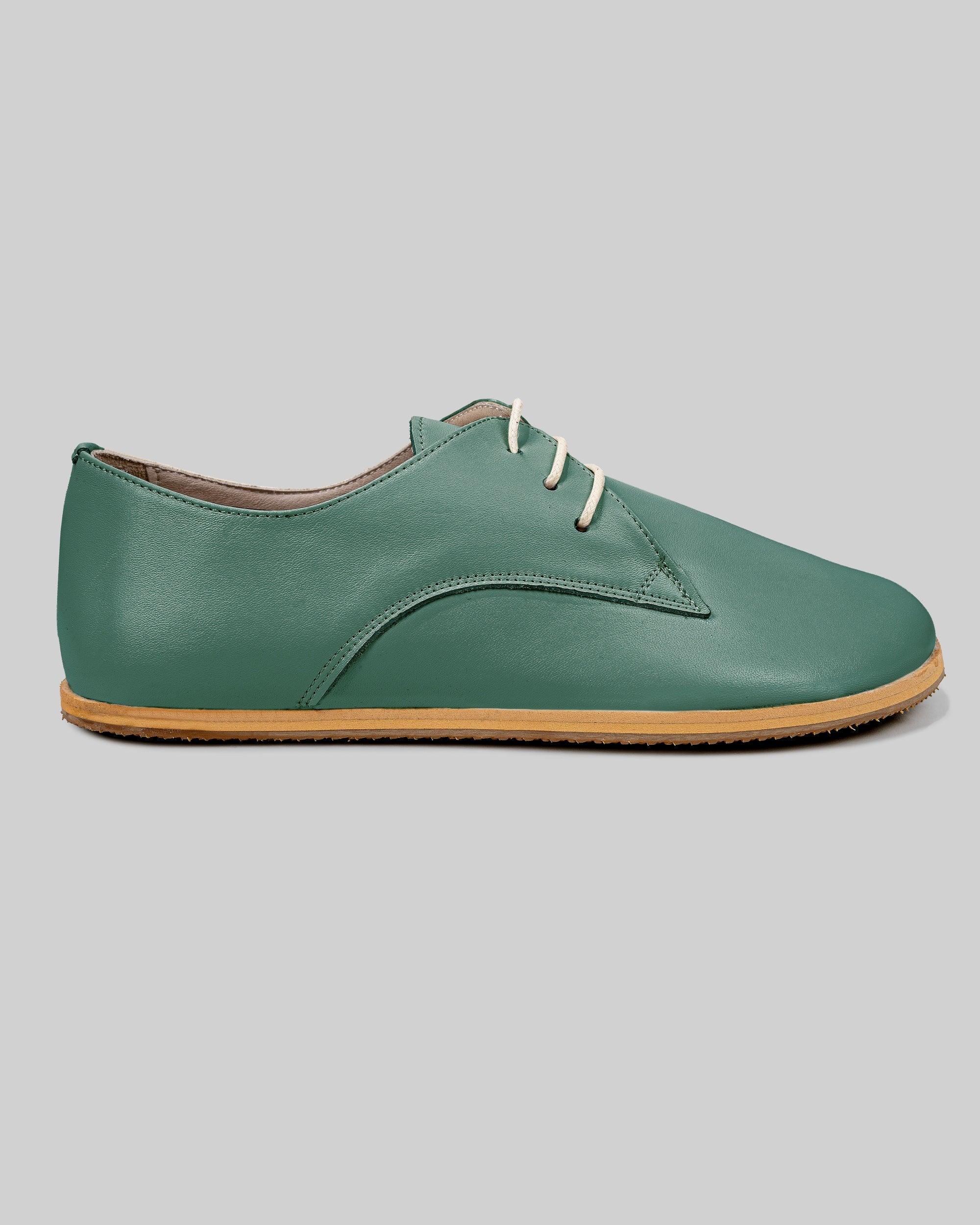 Back view Green Oxford Shoes - Calf Leather Handcrafted | Bespoky