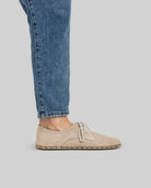 Pair Beige Oxford Shoes - Barefoot Wide Toe Calf Leather | Bespoky