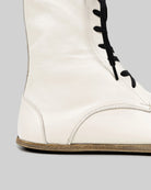 Side view Cream Barefoot Boot - Calf Leather Zero Drop | Bespoky