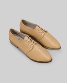 Women's Melon Yellow Pointed Toe Oxford - Handcrafted Calf Leather Wide Toe Box | Bespoky