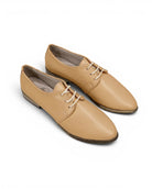 Women's Melon Yellow Pointed Toe Oxford - Handcrafted Calf Leather Wide Toe Box | Bespoky