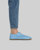 Back view Baby Blue Barefoot Sneaker - Calf Leather Handcrafted | Bespoky