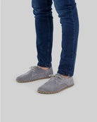Side view Grey Oxford Shoes - Calf Leather Zero Drop | Bespoky