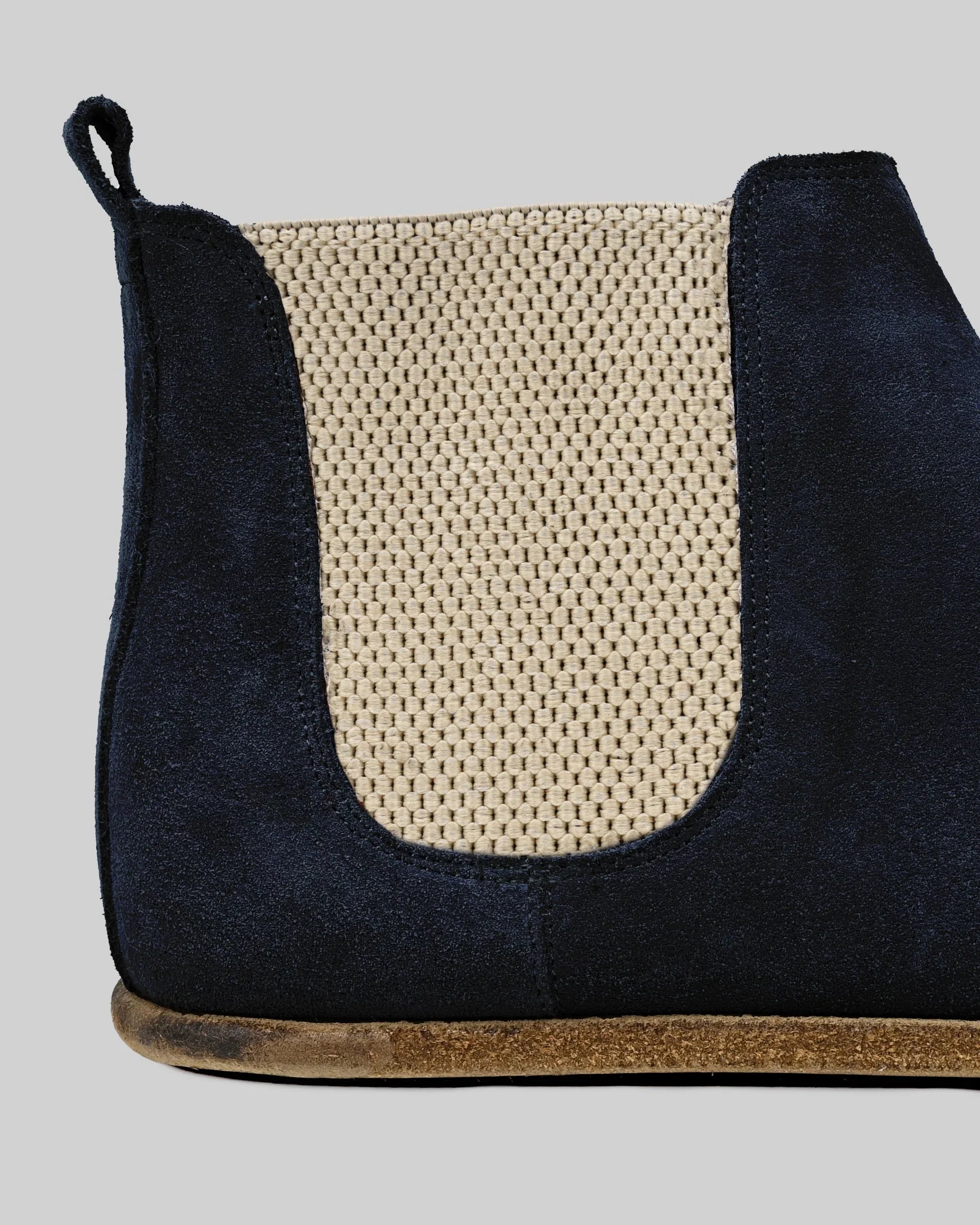 Top view Navy Suede Chelsea Boots - Handcrafted Calf Leather | Bespoky