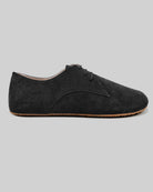 Side view Black Suede Oxford Shoes - Calf Leather Zero Drop | Bespoky