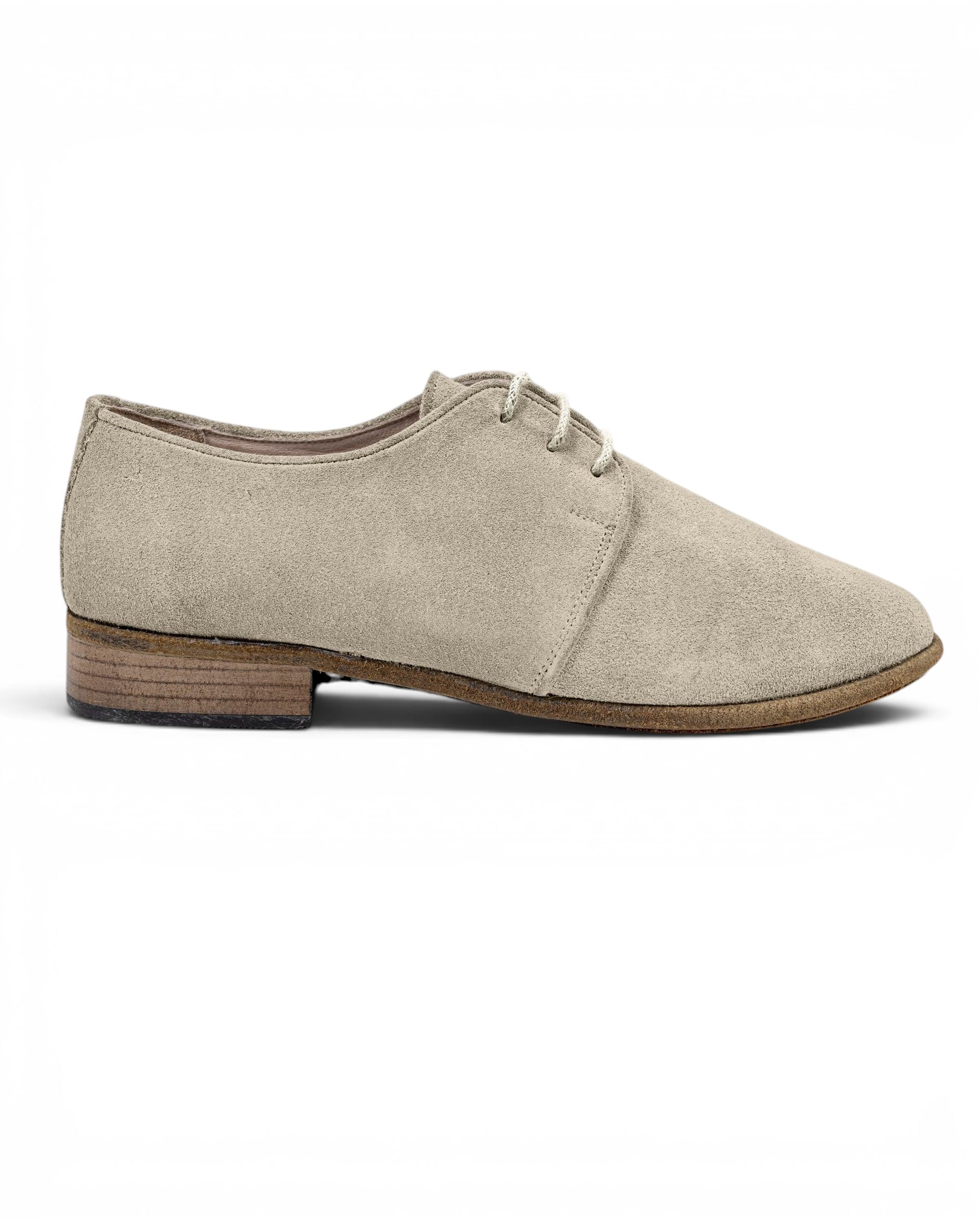 Side view Cream Pointed Toe Oxford - Calf Leather Zero Drop | Bespoky