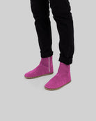 Women's Pink Chelsea Boots - Handcrafted Calf Leather Wide Toe Box | Bespoky