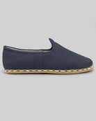 Top view Navy Blue Nubuck Yemeni Shoes - Handcrafted Calf Leather | Bespoky