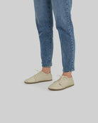 Back view Beige Barefoot Sneaker - Calf Leather Handcrafted | Bespoky