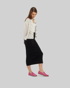 Back view Fuchsia Barefoot Shoes - Calf Leather Handcrafted | Bespoky