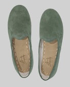 Side view Green Suede Yemeni Shoes - Calf Leather Zero Drop | Bespoky