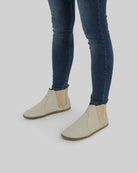 Top view Lucas Beige Chelsea Boots - Handcrafted Calf Leather | Bespoky