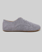 Side view Grey Suede Oxford Shoes - Calf Leather Zero Drop | Bespoky