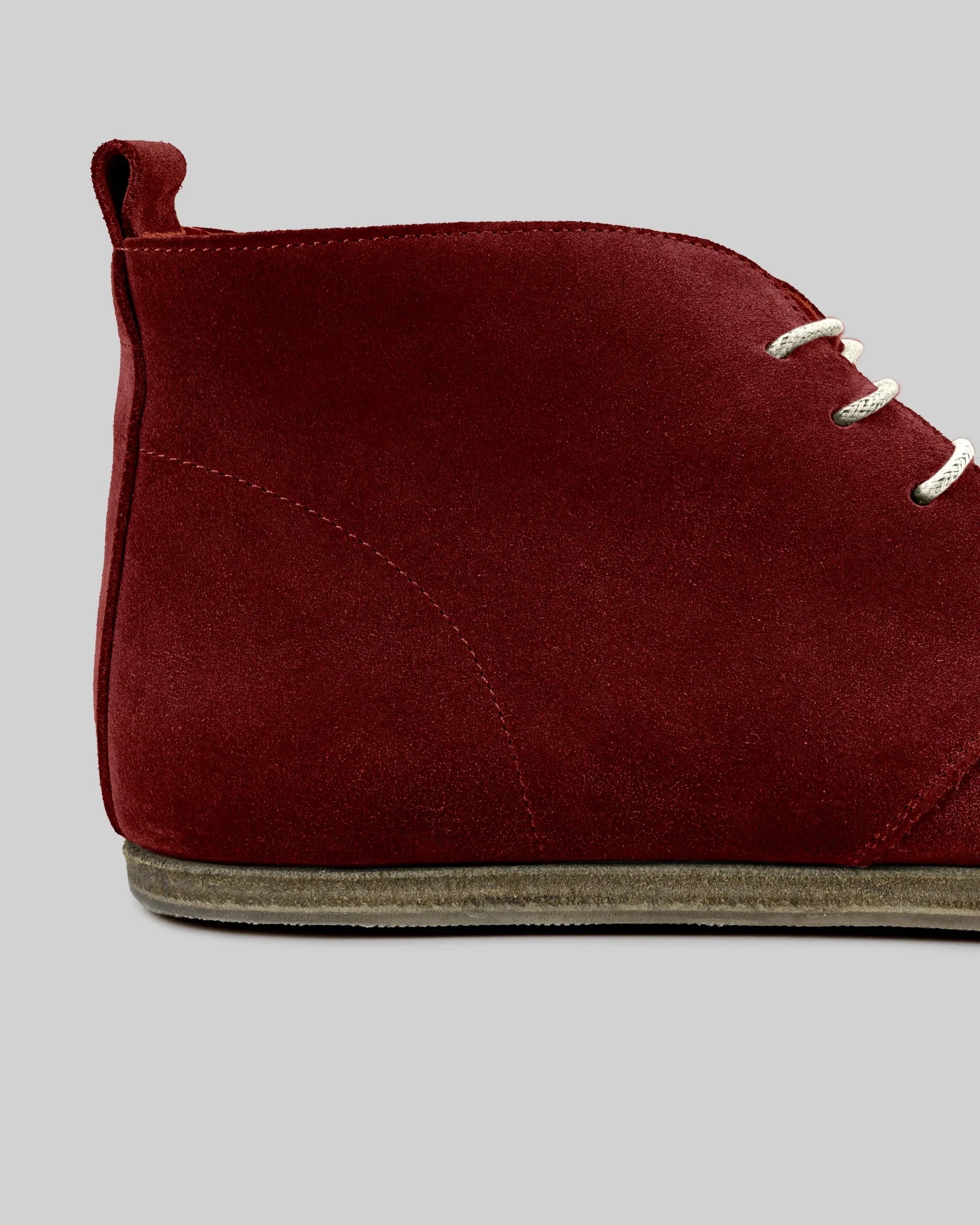 Top view Burgundy Suede Ankle Boots - Handcrafted Calf Leather | Bespoky