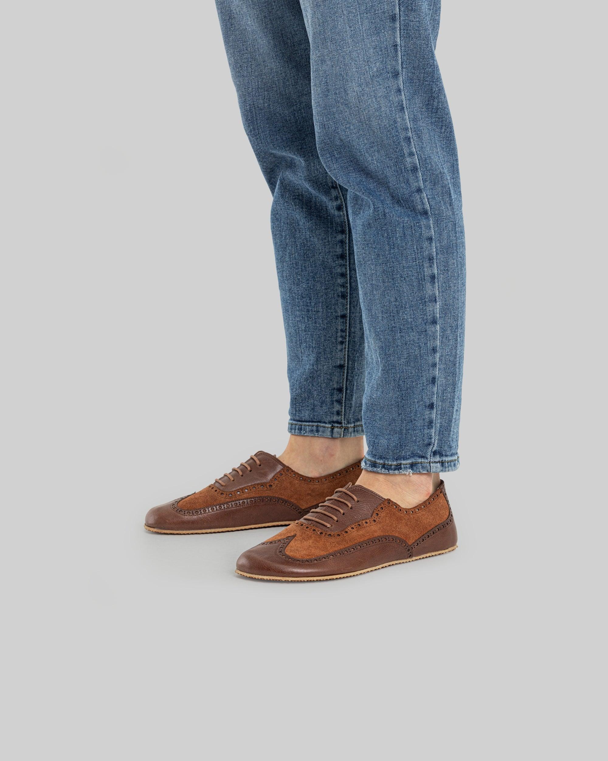 Side view Brown Moccosin Shoes - Calf Leather Zero Drop | Bespoky