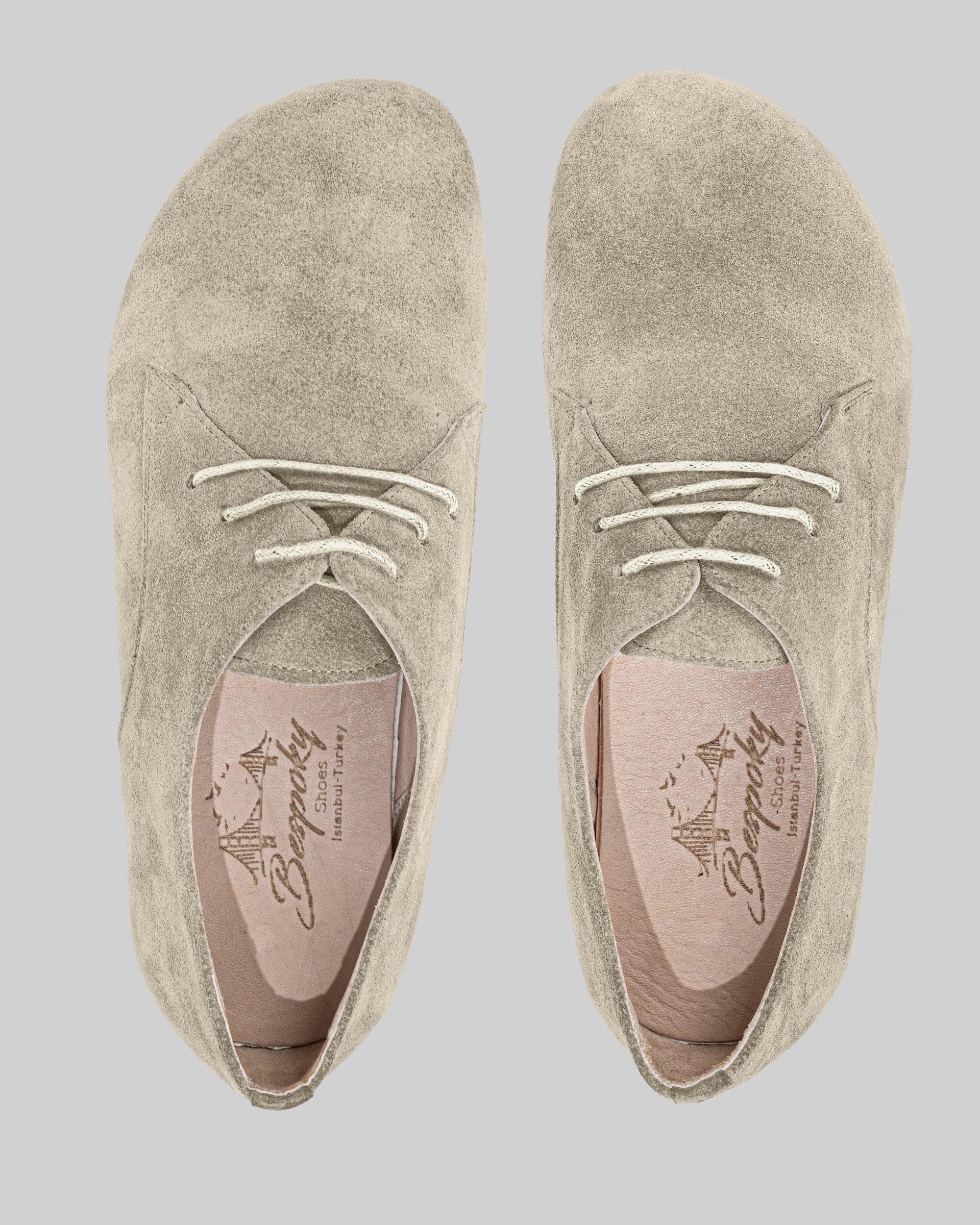 Side view Cream Oxford Shoes - Calf Leather Zero Drop | Bespoky