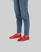 Detail Red Oxford Shoes - Handcrafted Calf Leather Turkey | Bespoky