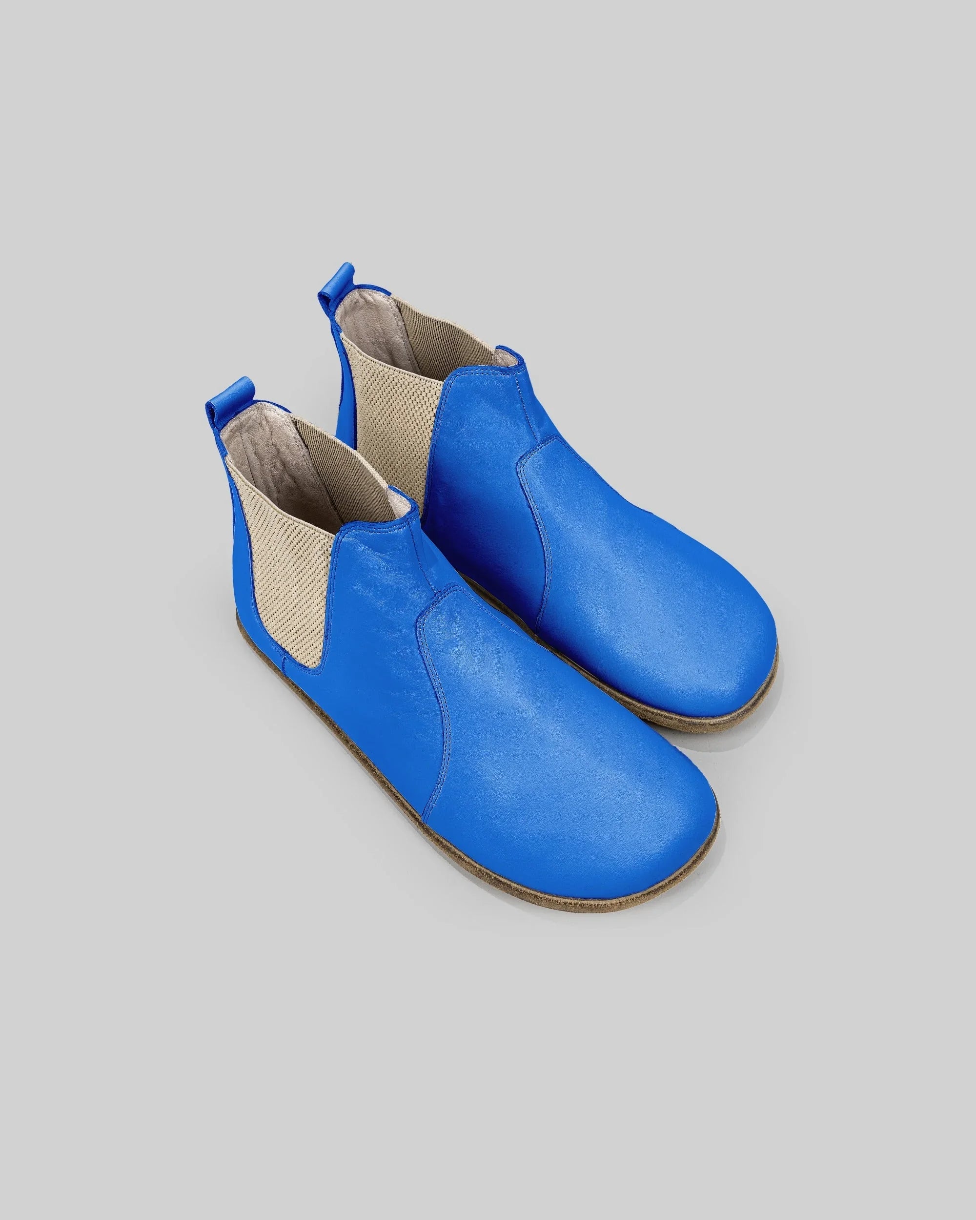 Men's Blue Chelsea Boots - Handcrafted Calf Leather Wide Toe Box | Bespoky