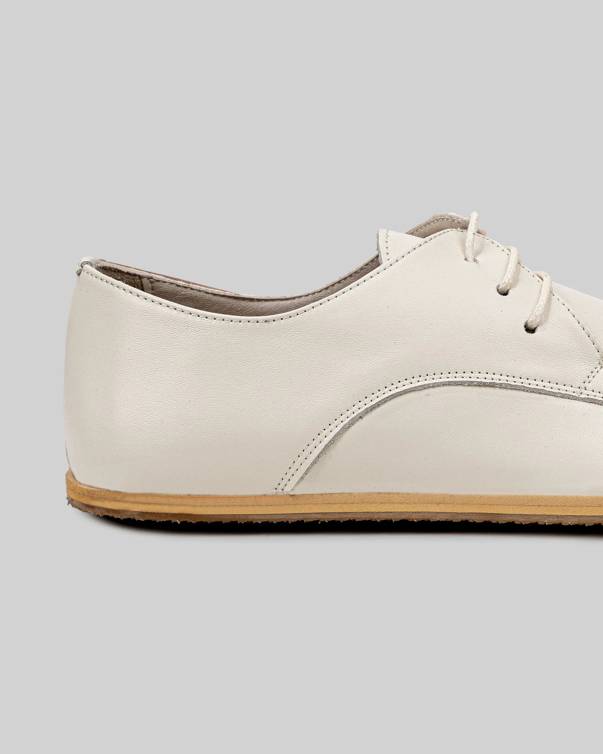 Pair Cream Oxford Shoes - Barefoot Wide Toe Calf Leather | Bespoky