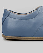 Close-up calf leather - Jean Blue Barefoot Sneaker Detail | Bespoky