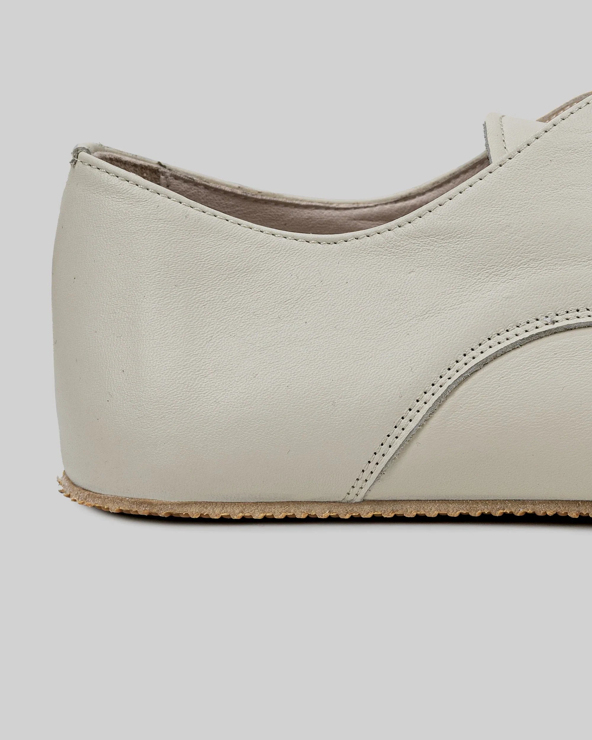 Top view Lucas Beige Oxford Shoes - Handcrafted Calf Leather | Bespoky
