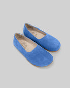 Women's Blue Ballet Flats - Handcrafted Calf Leather Wide Toe Box | Bespoky