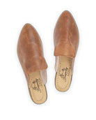Top view Brown Pointed Toe Mules - Handcrafted Calf Leather | Bespoky