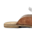 Pair Brown Pointed Toe Mules - Barefoot Wide Toe Calf Leather | Bespoky