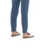 Top view White Pointed Toe Mules - Handcrafted Calf Leather | Bespoky