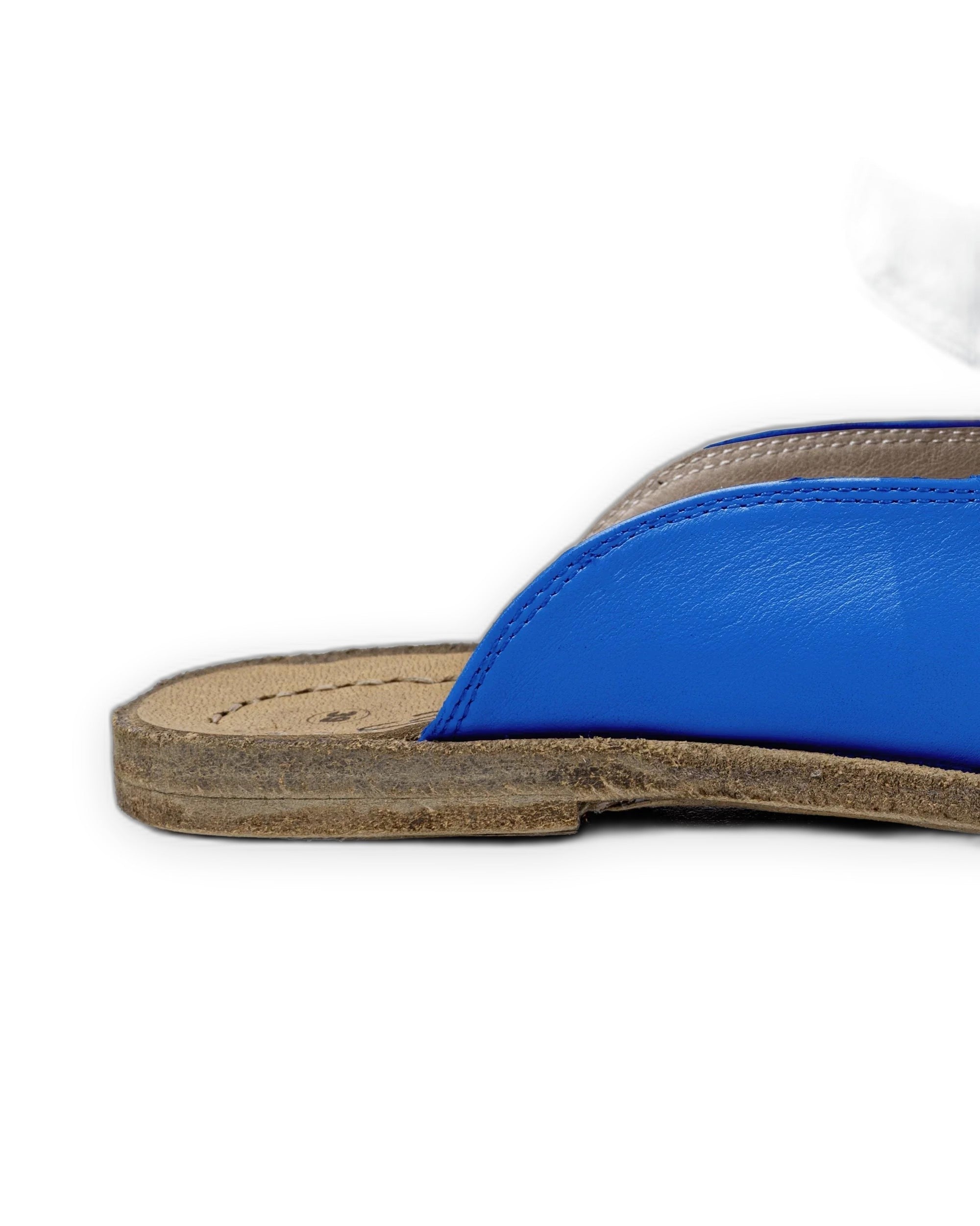 Top view Blue Pointed Toe Mules - Handcrafted Calf Leather | Bespoky