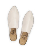 Side view Cream Pointed Toe Mules - Calf Leather Zero Drop | Bespoky