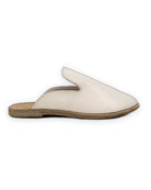Detail Cream Pointed Toe Mules - Handcrafted Calf Leather Turkey | Bespoky